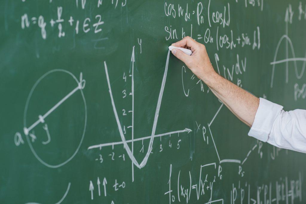 Matematyka - Poziom Rozszerzony - crop hand man chalking graph blackboard